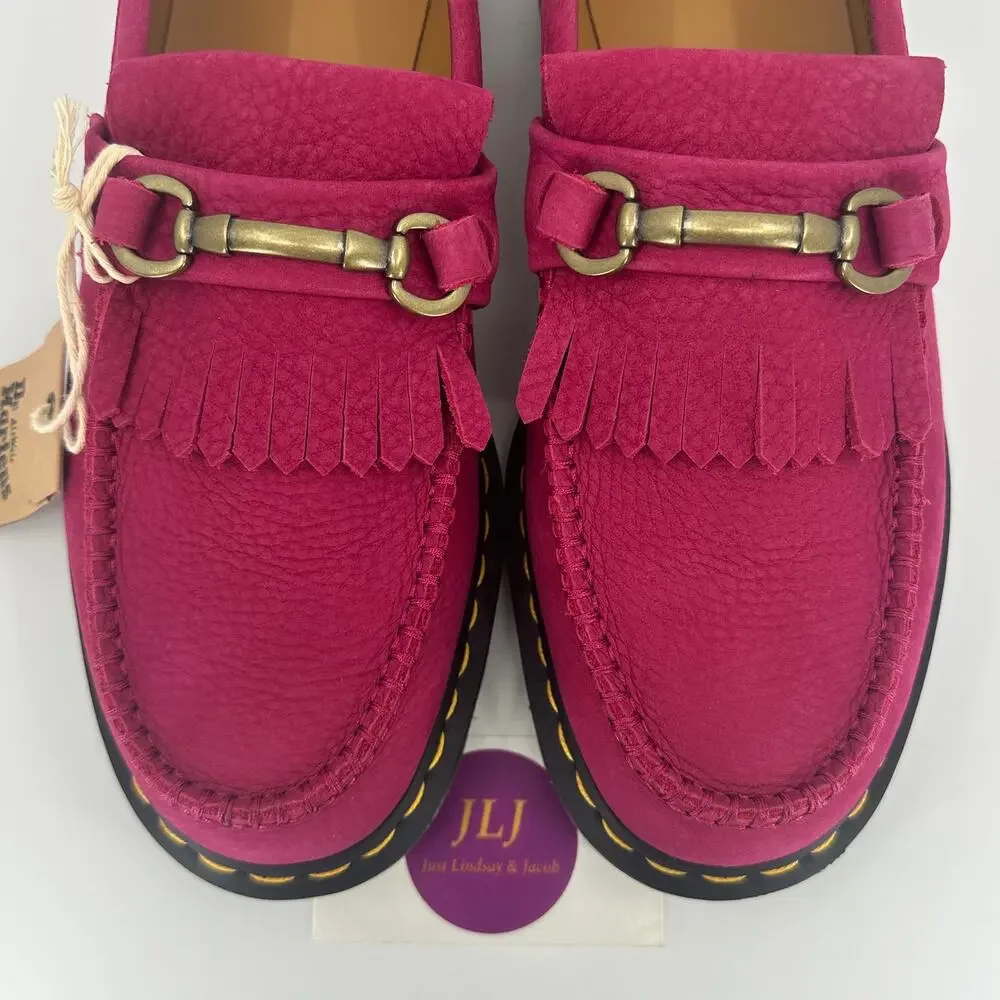 Dr. Martens Adrian Snaffle Fuchsia Pink Horsebit Kiltie Loafers Size 11 M/ 12 W